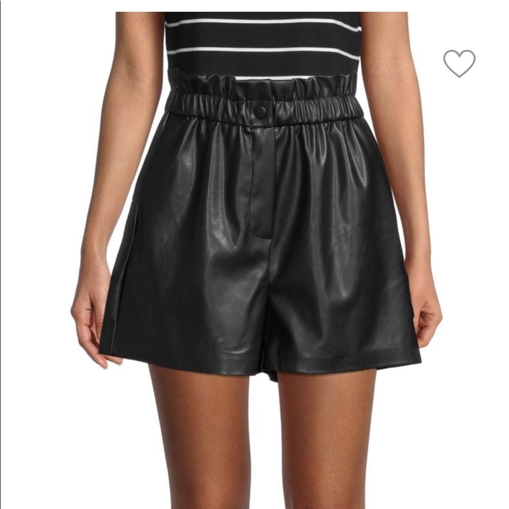 Super Cute Black Paperbag leather shorts from Saks OFF 5th